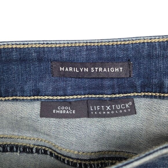 NYDJ Marilyn Straight Jeans Womens 24W Release Hem‎ Lift Tuck Cool Embrace - Picture 10 of 12